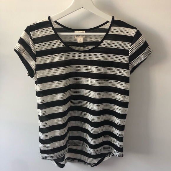 Converse black & white stripe short sleeve shirt - Picture 1 of 3